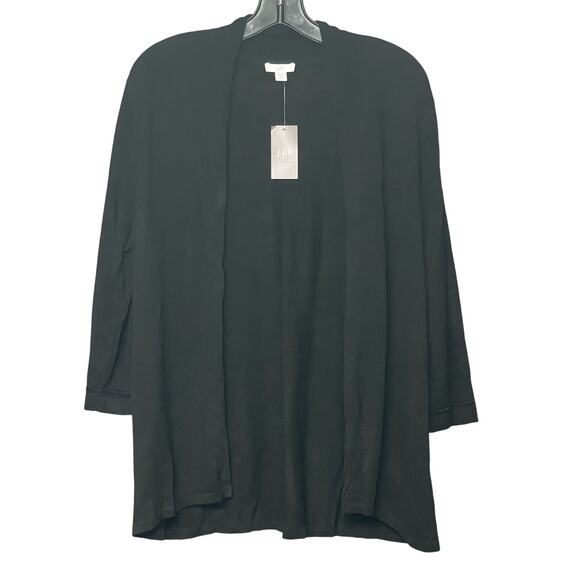 J.jill black cardigan sweater lightweight flowy long sleeve women’s size large P - Picture 1 of 5